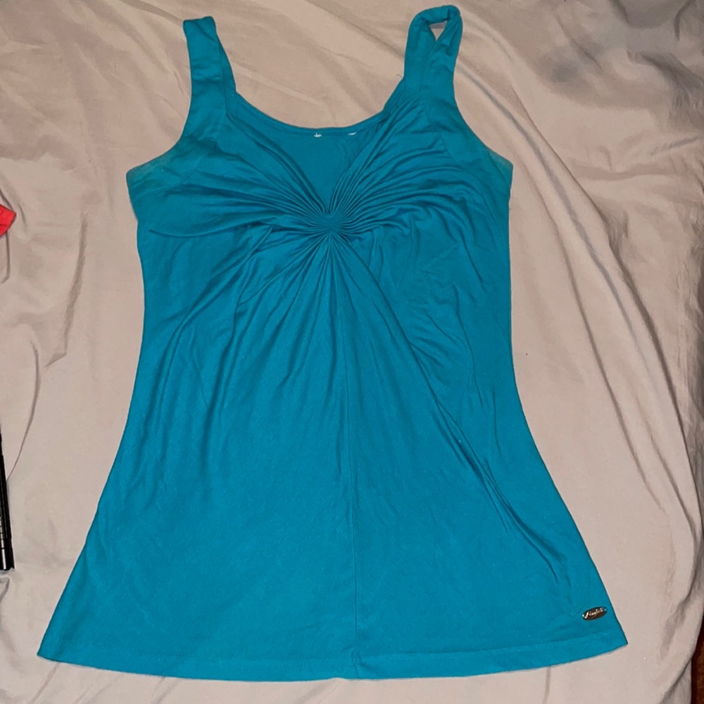 Candie’s Scrunched Front Tank Top - Teal Blue - Medium